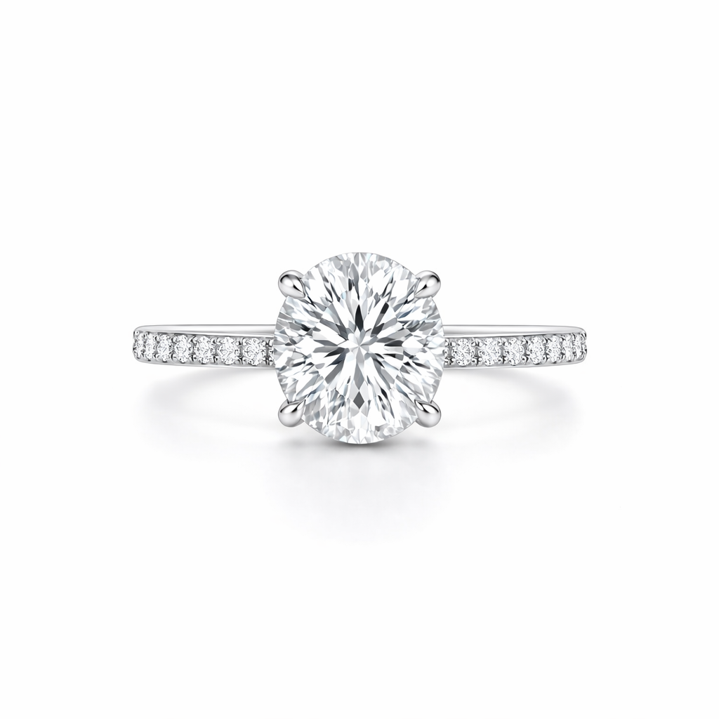 Round Lab Diamond Pavé Ring