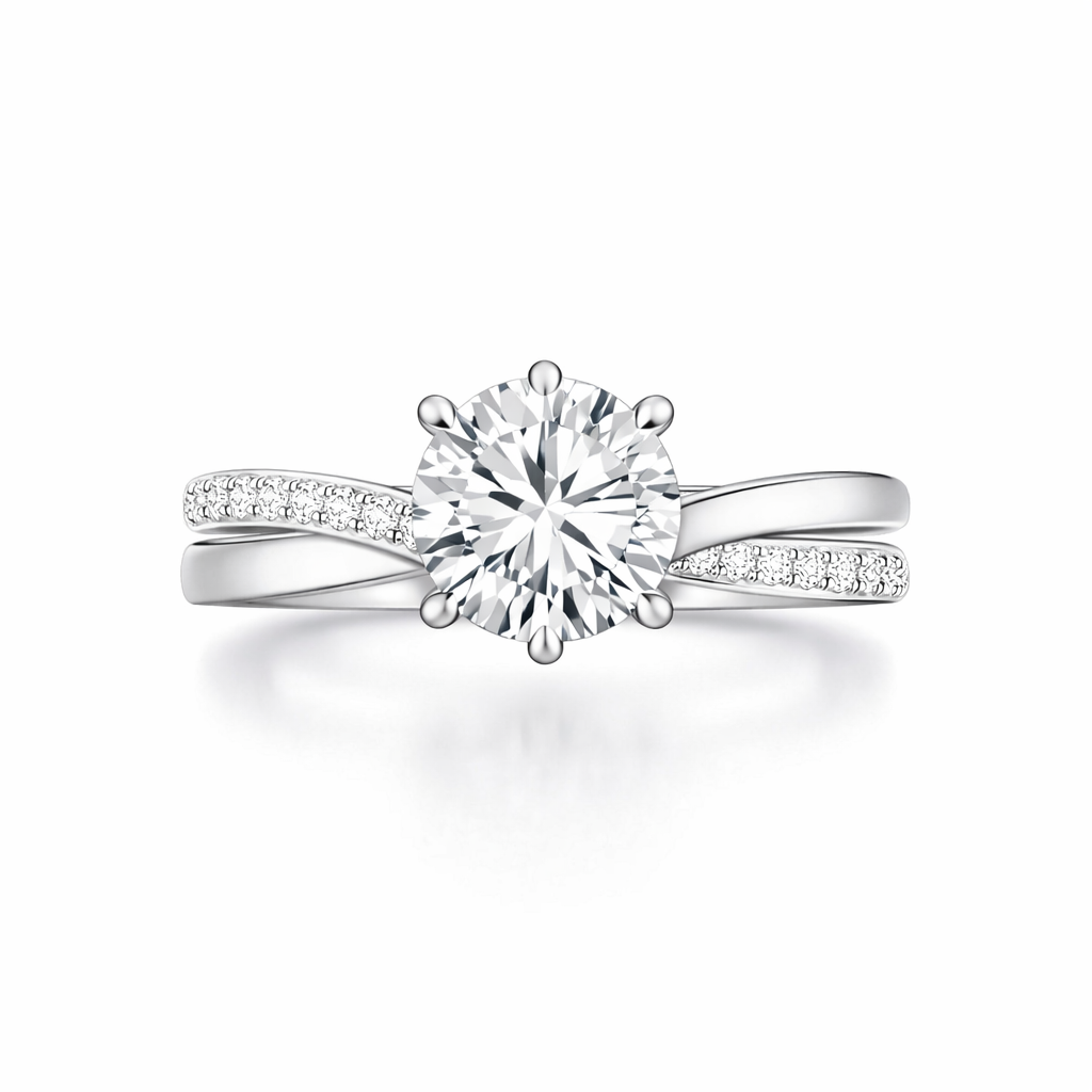 Twisted Lab Diamond Pavé Ring