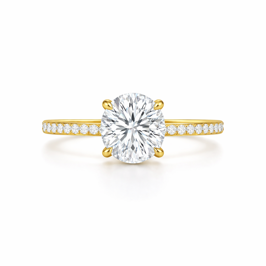 Round Lab Diamond Pavé Ring