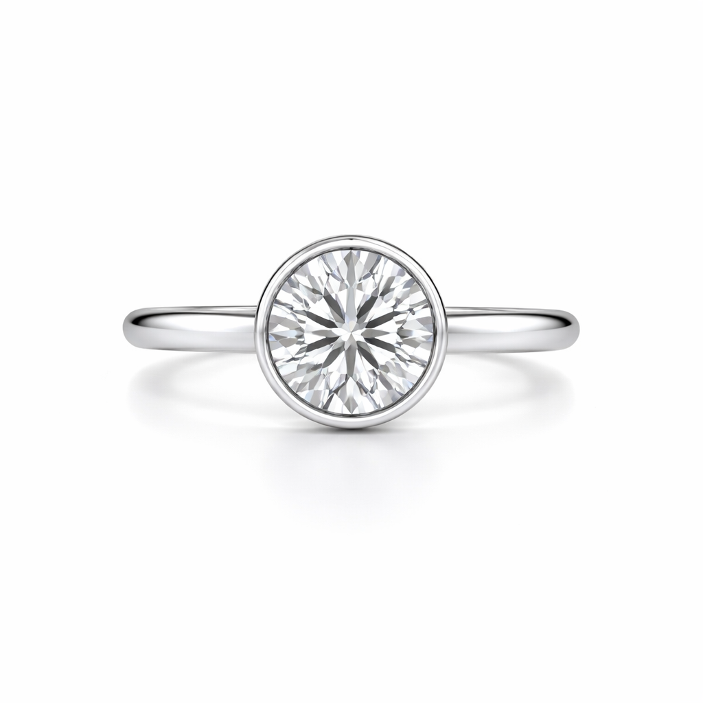 Round Lab Diamond Bezel Ring