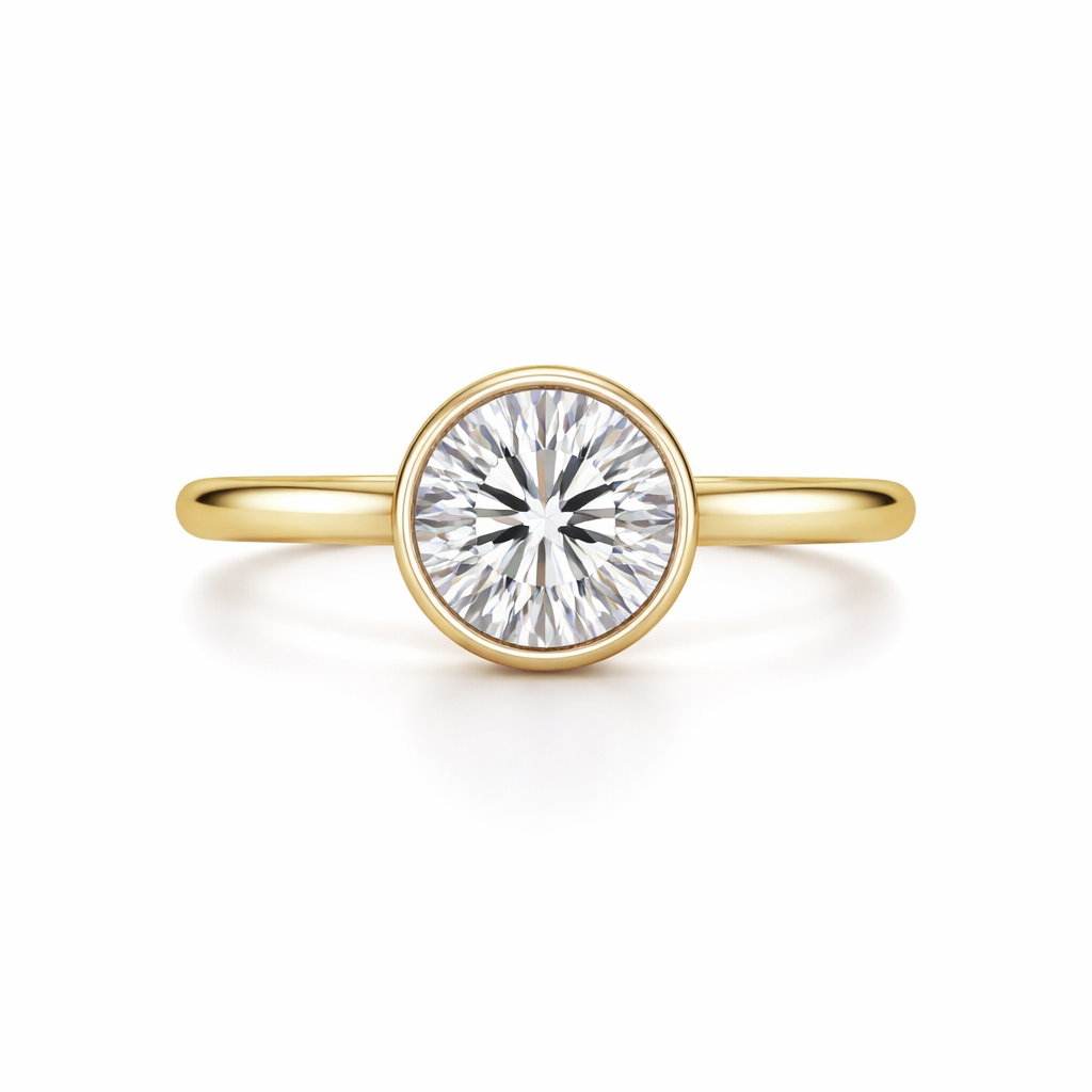 Round Lab Diamond Bezel Ring
