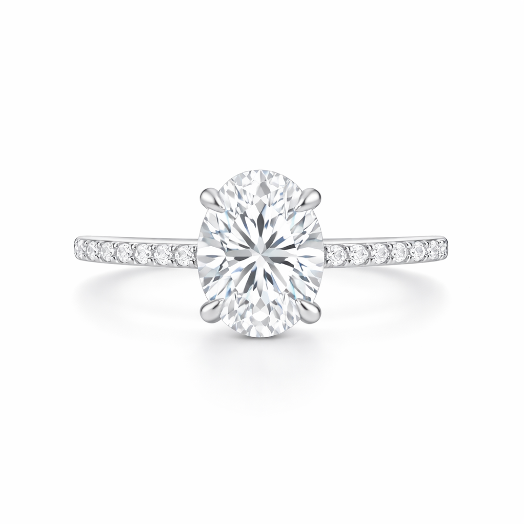Oval Lab Diamond Pavé Ring